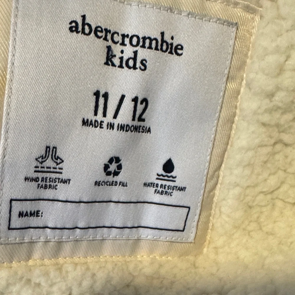 Abercrombie & Fitch Dark Puffer with Faux Fur Hood, Sz 11/12, Like New